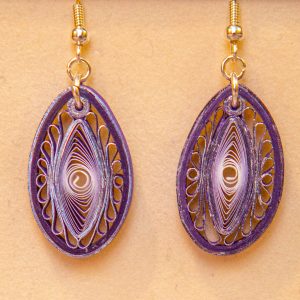 Purple Oval Earrings