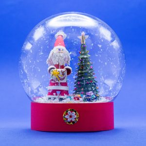 Snow globe Santa & tree