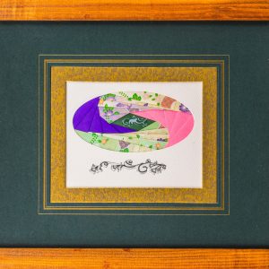 Iris folding oval w/stickers