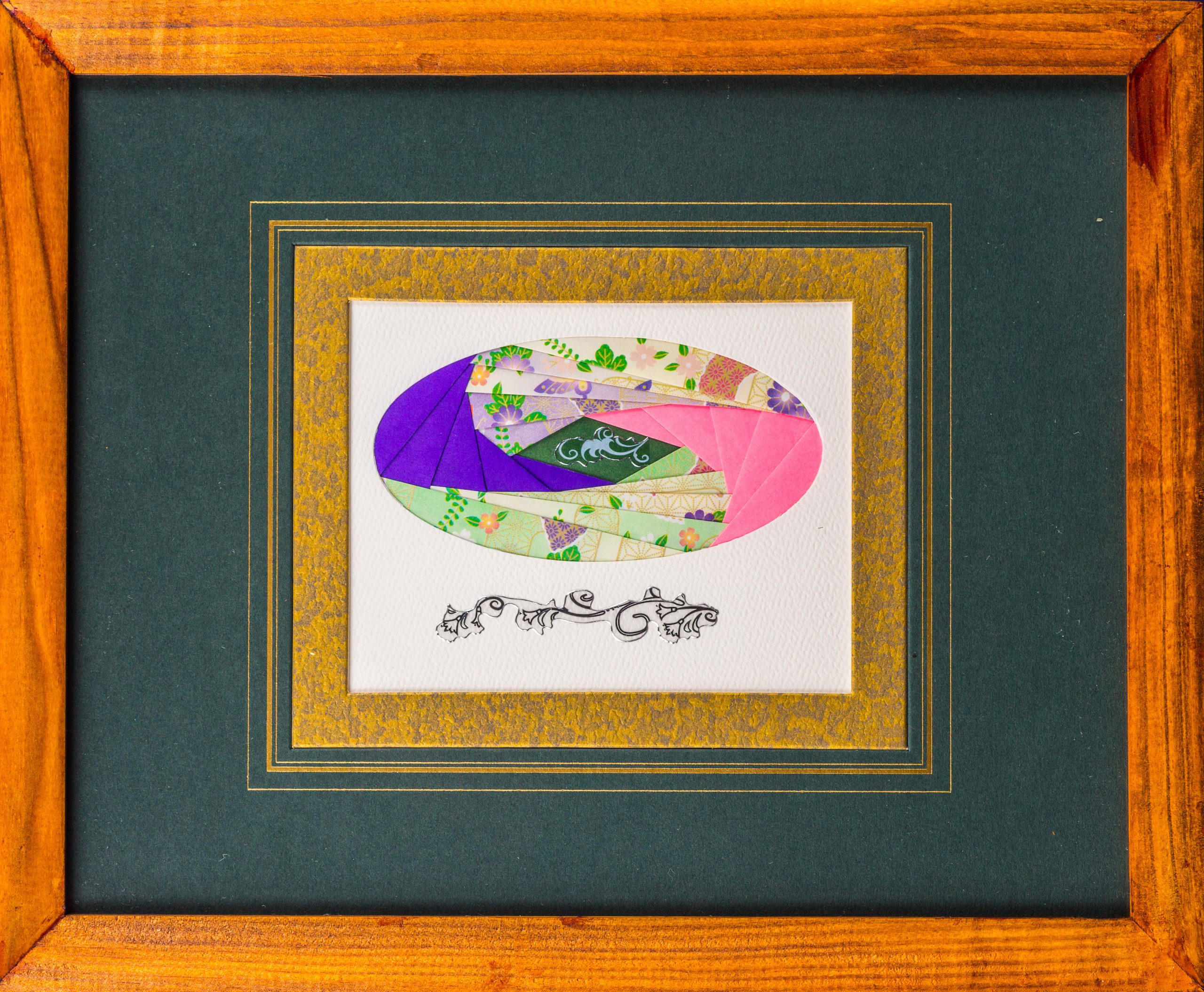 Iris folding oval w/stickers