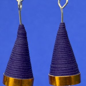 Quilled purple and copper cone earrings