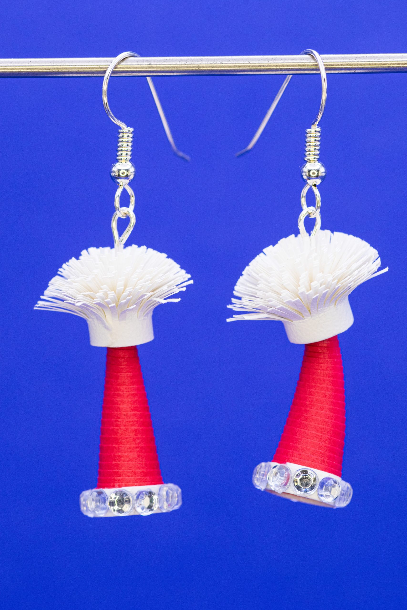 Quilled Santa hat earrings