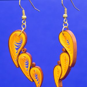 Quilled copper and orange earrings