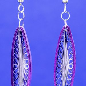 Quilled purple gilded earrings