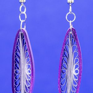 Quilled purple gilded earrings