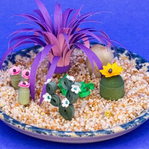 Cactus Garden with large purple plant.