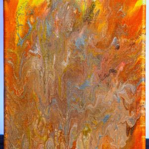 This unique 8x10 canvas was created with a "paint pour" method.
