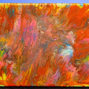 This unique 8x10 canvas was created with a "paint pour" method.